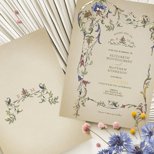 Invitation En Aluminium Mariage Ornements Floraux Victorien Vintage