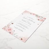 Invitation En Aluminium Mariage Papillon Rose Fardé (Rotation)