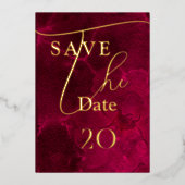 Invitation En Aluminium Mariage Passion Bourgogne Enregistrer La Date (Recto)