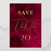 Invitation En Aluminium Mariage Passion Bourgogne Enregistrer La Date (Recto)