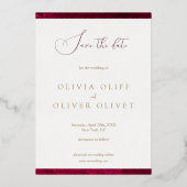 Invitation En Aluminium Mariage Passion Bourgogne Enregistrer La Date (Verso)