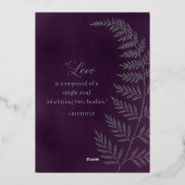 Invitation En Aluminium Mariage personnalisé (Verso)