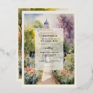 Invitation En Aluminium Mariage personnalisé à l'aquarelle au Jardin botan