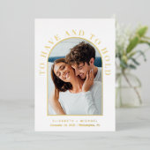 Invitation En Aluminium Mariage photo Arch moderne (Debout devant)