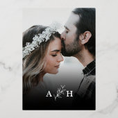 Invitation En Aluminium Mariage photo Black Real Foil (Verso)