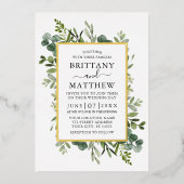 Invitation En Aluminium Mariage Photo Botanique de Feuillage à l'Aquarelle (Recto)