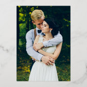 Invitation En Aluminium Mariage Photo Botanique de Feuillage à l'Aquarelle (Verso)