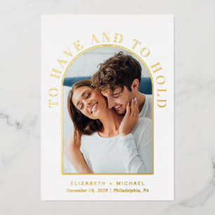 Invitation En Aluminium Mariage Photo d'Arch Moderne