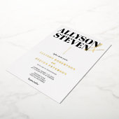 Invitation En Aluminium Mariage photo de script de caractères gras moderne (Rotation)