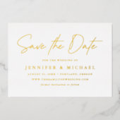 Invitation En Aluminium Mariage photo de script décontracté Enregistrer la (Recto)