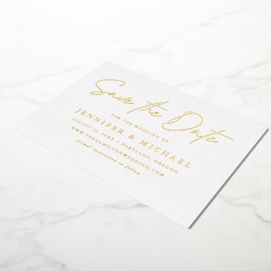 Invitation En Aluminium Mariage photo de script décontracté Enregistrer la (Rotation)