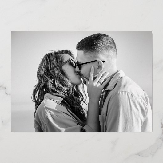 Invitation En Aluminium Mariage photo de script décontracté Enregistrer la (Verso)