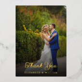 Invitation En Aluminium Mariage photo de script moderne et élégant (Recto)