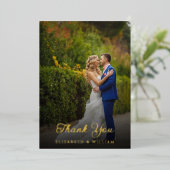 Invitation En Aluminium Mariage photo de script moderne et élégant (Debout devant)