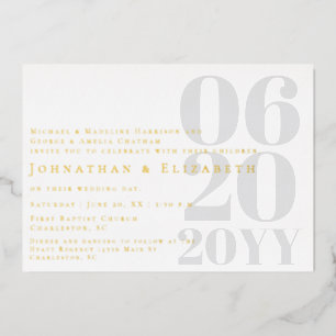 Invitation En Aluminium Mariage photo de type Gras minimaliste blanc