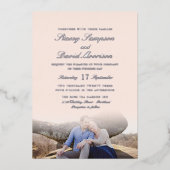 Invitation En Aluminium Mariage Photo Élégant Avec Argent Réel (Recto)