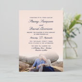 Invitation En Aluminium Mariage Photo Élégant Avec Argent Réel (Debout devant)