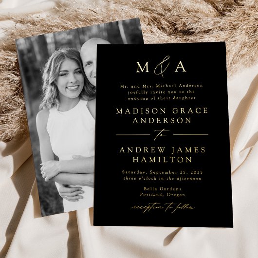 Invitation En Aluminium Mariage photo Elegant Gold