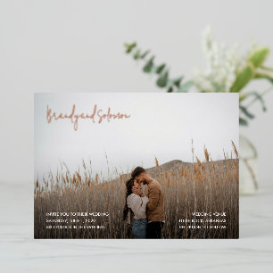 Invitation En Aluminium Mariage Photo Élégant Moderne