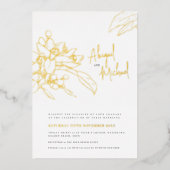 Invitation En Aluminium Mariage photo en fleurs orange (Recto)