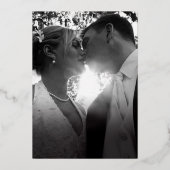 Invitation En Aluminium Mariage photo en fleurs orange (Verso)