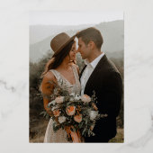 Invitation En Aluminium Mariage photo FOIL Eucalyptus Gold Monogram (Verso)