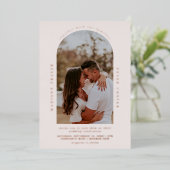 Invitation En Aluminium Mariage photo minimaliste moderne arc (Debout devant)