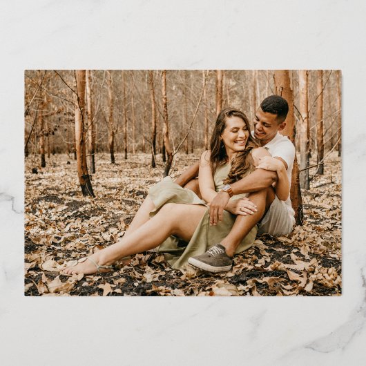 Invitation En Aluminium Mariage photo moderne Black Gold (Verso)