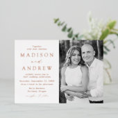 Invitation En Aluminium Mariage photo moderne Elegance (Debout devant)