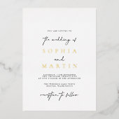 Invitation En Aluminium Mariage photo moderne Elegant noir & blanc Real (Recto)