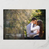 Invitation En Aluminium Mariage photo moderne Enregistrer la date (Recto)