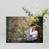 Invitation En Aluminium Mariage photo moderne Enregistrer la date (Debout devant)