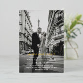 Invitation En Aluminium Mariage photo moderne minimal (Debout devant)