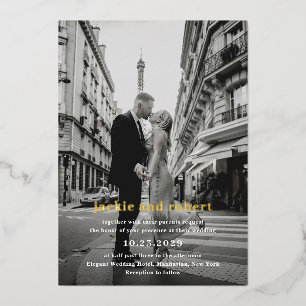 Invitation En Aluminium Mariage photo moderne minimaliste