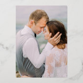 Invitation En Aluminium Mariage photo moderne Rose or (Verso)