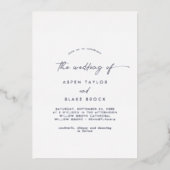 Invitation En Aluminium Mariage photo moderne Silver Foil (Recto)