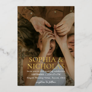 Invitation En Aluminium Mariage photo moderne simple