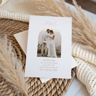 Invitation En Aluminium Mariage photo Monogram Romantic Chic Arch