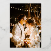 Invitation En Aluminium Mariage photo Monogramme Rouge or asiatique (Verso)