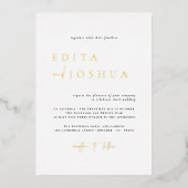 Invitation En Aluminium Mariage photo noir blanc tout en un QR Code (Recto)