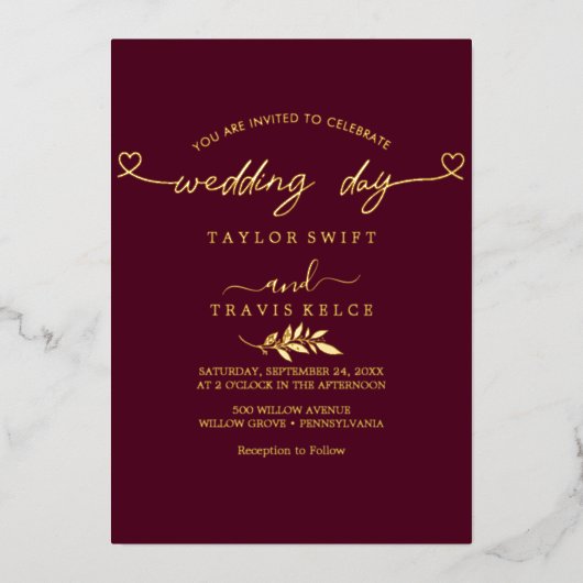 Invitation En Aluminium Mariage photo noir de script Gold moderne (Recto)