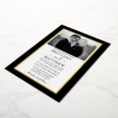 Invitation En Aluminium Mariage photo noir et blanc moderne (Rotation)