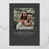 Invitation En Aluminium Mariage photo noir Gold surdimensionné Script Mini (Verso)
