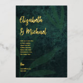Invitation En Aluminium Mariage PHOTO Premium Green Gold (Recto)