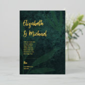 Invitation En Aluminium Mariage PHOTO Premium Green Gold (Debout devant)