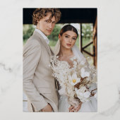 Invitation En Aluminium Mariage photo Red Elegant Foil Script (Verso)