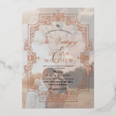 Invitation En Aluminium Mariage photo rose Gold Foil Elegance 2 (Recto)