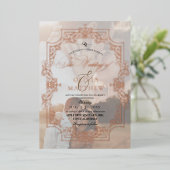Invitation En Aluminium Mariage photo rose Gold Foil Elegance 2 (Debout devant)