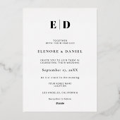 Invitation En Aluminium Mariage photo Side Wave Black & White (Verso)