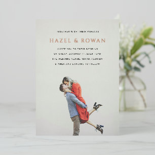 Invitation En Aluminium Mariage Photo Simple Moderne